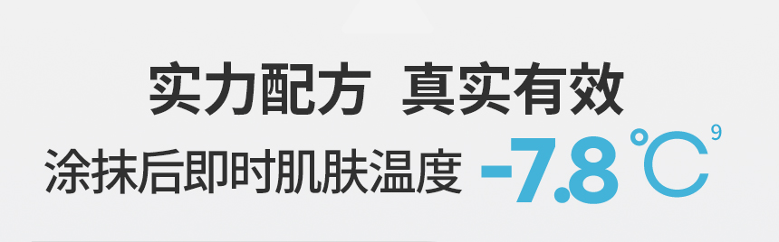 实力配方  真实有效 涂抹后即时肌肤温度 -7.8 ℃⁹